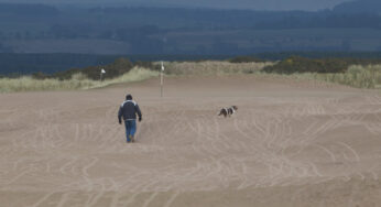Storm Deirdre Leaves Golf Course Covered in Sand