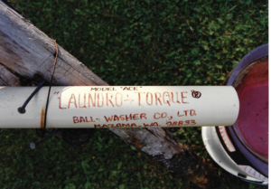 Bob’s ball washer and his company’s name